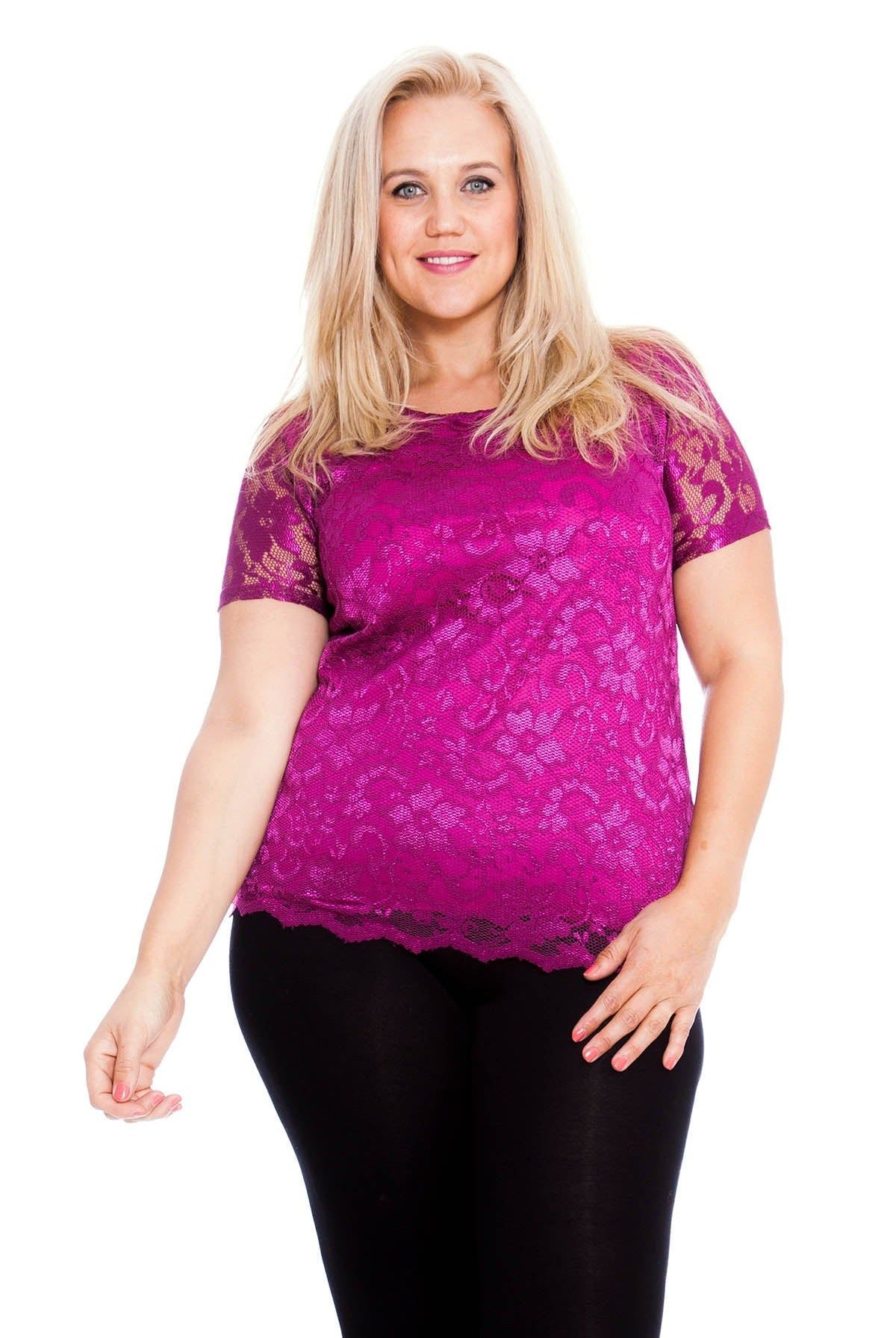 Lace Lined Scallop Edge T-Shirt Top Tops WearAll