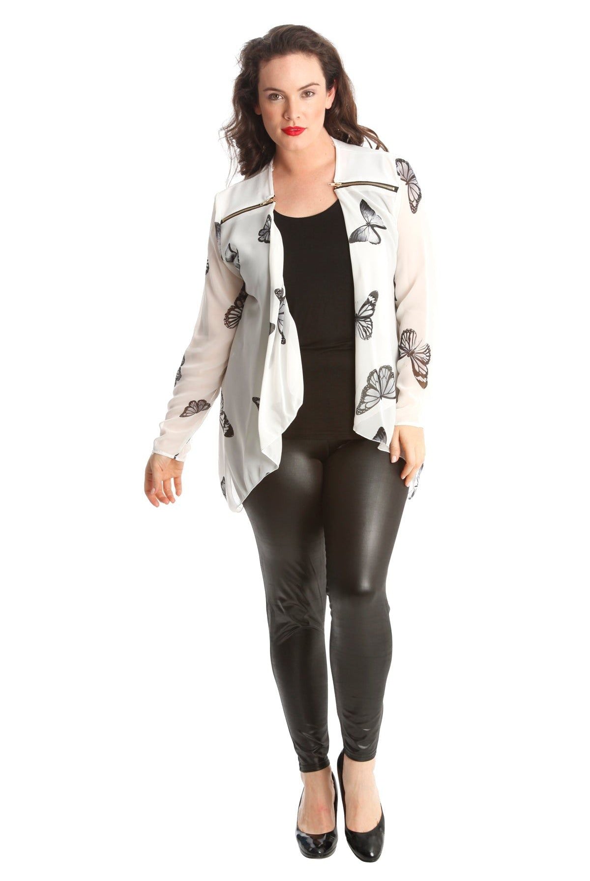 Chiffon Butterfly Print Sheer Cardigan Top cardigan WearAll