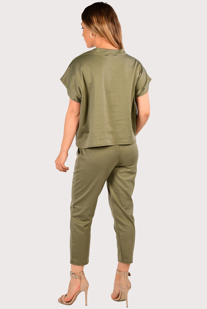 Boxy Short Sleeved Round Neck Two Piece Loungewear Tracksuit Loungewear WearAll