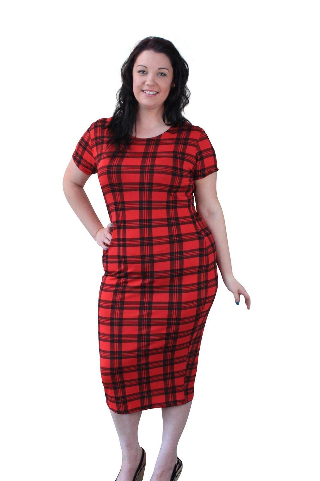 Red Tartan Checked Midi Dress Dress WearAll