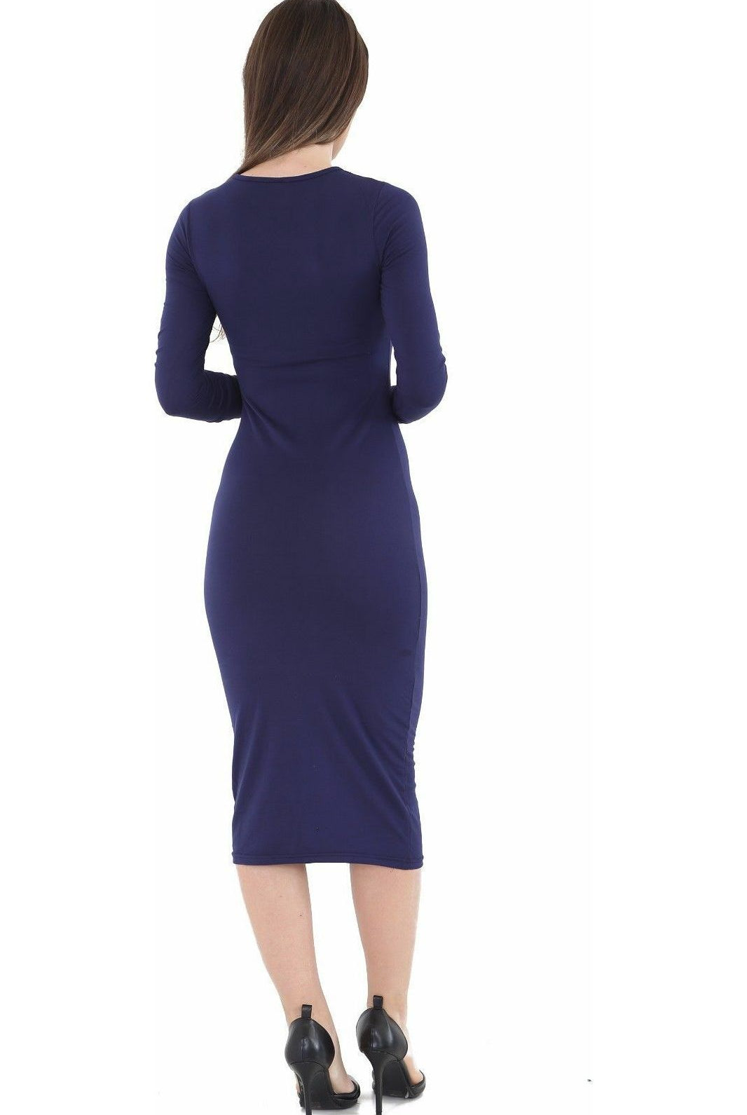 Bodycon Stretch Plain Midi Dress Dress WearAll