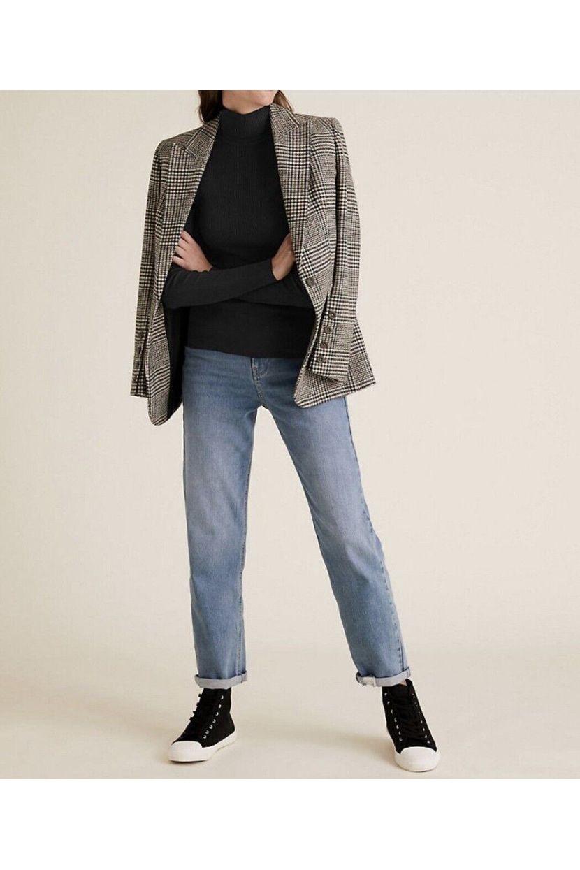 Ribbed Stretch Polo Neck Top Tops WearAll