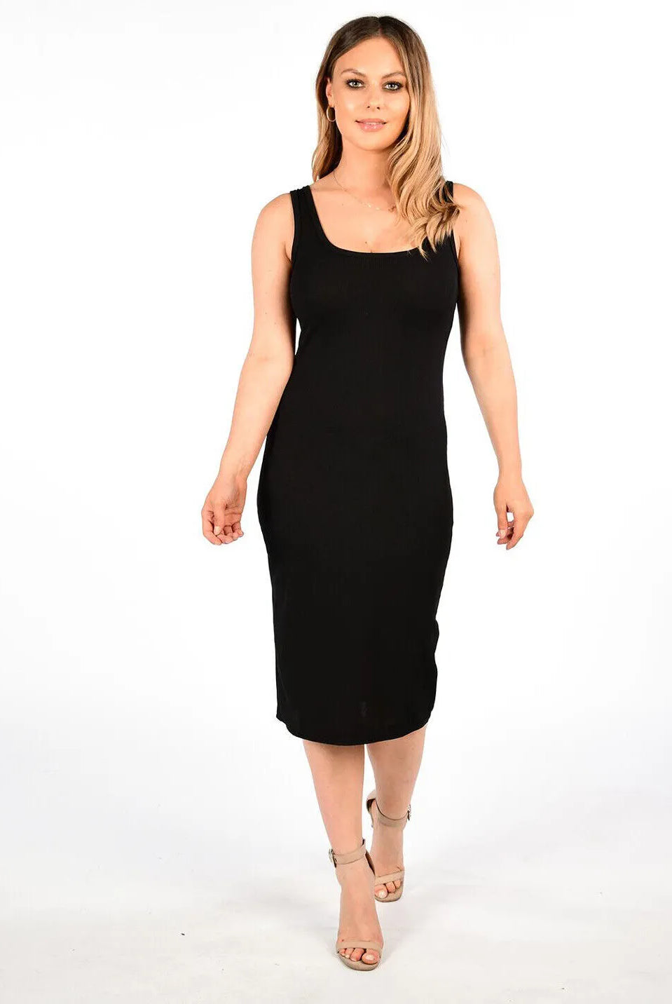 Ribbed Sleeveless Bodycon Midi Dress Dress WearAll
