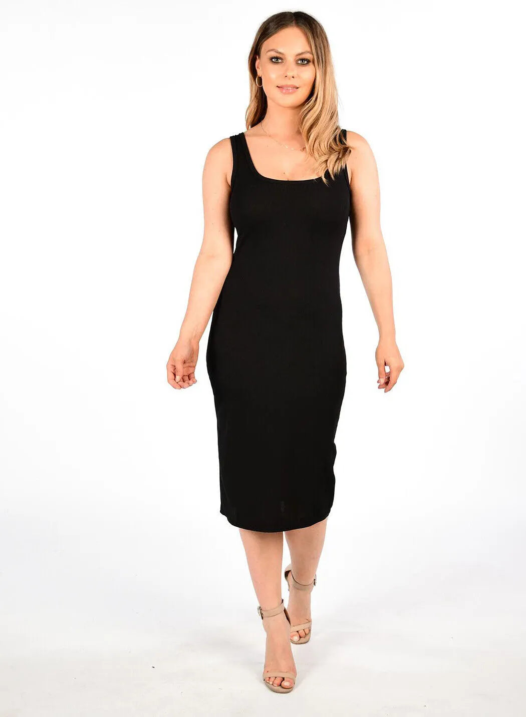 Ribbed Sleeveless Bodycon Midi Dress Dress WearAll