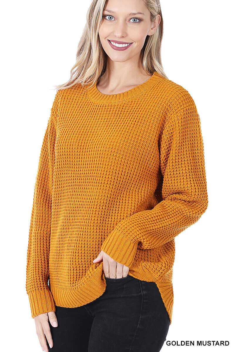 Knitted Chunky Baggy Jumper Knitted Jumper WearAll Mustard 8-10