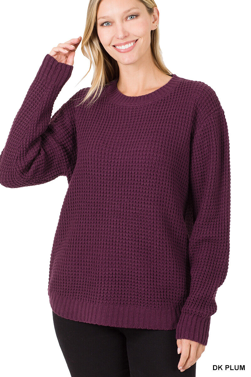 Knitted Chunky Baggy Jumper Knitted Jumper WearAll Purple 8-10