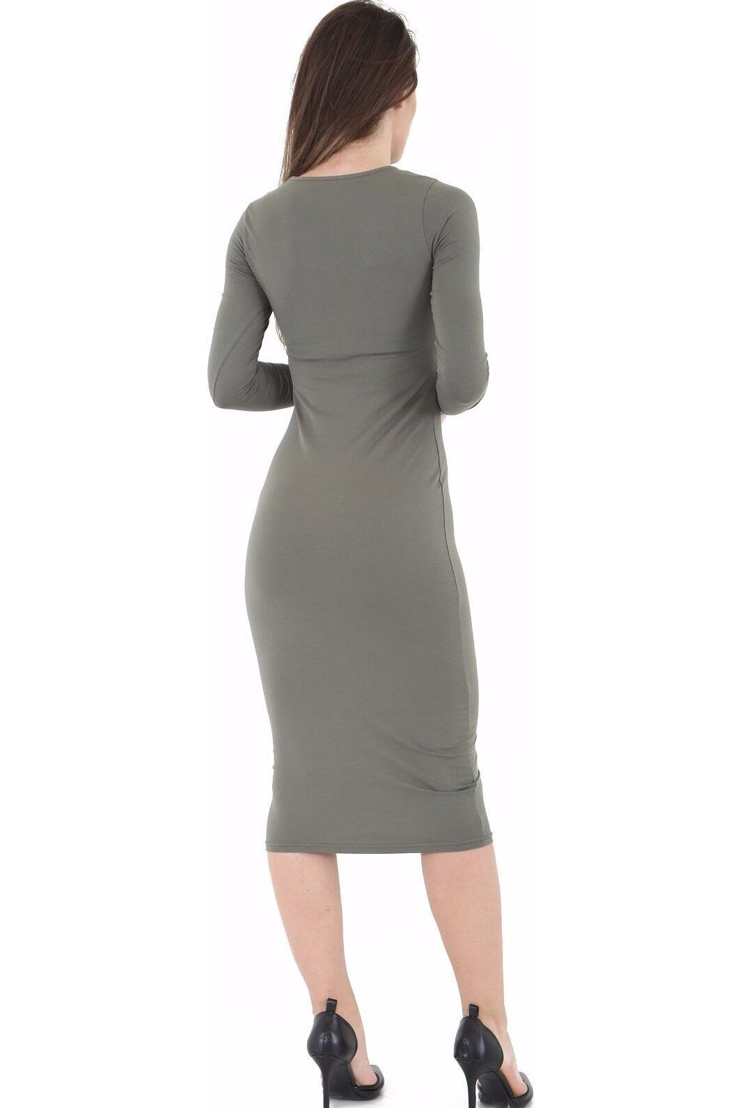Bodycon Stretch Plain Midi Dress Dress WearAll