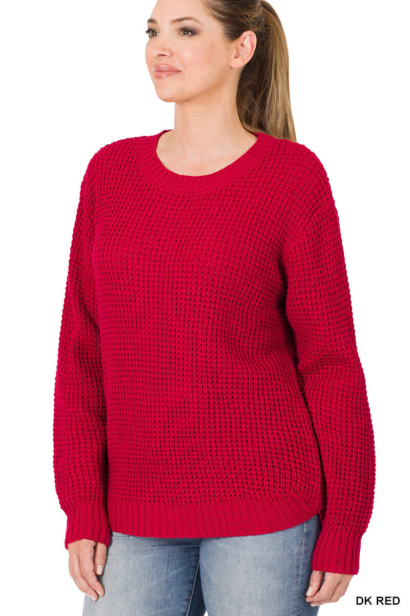 Knitted Chunky Baggy Jumper Knitted Jumper WearAll Red 8-10