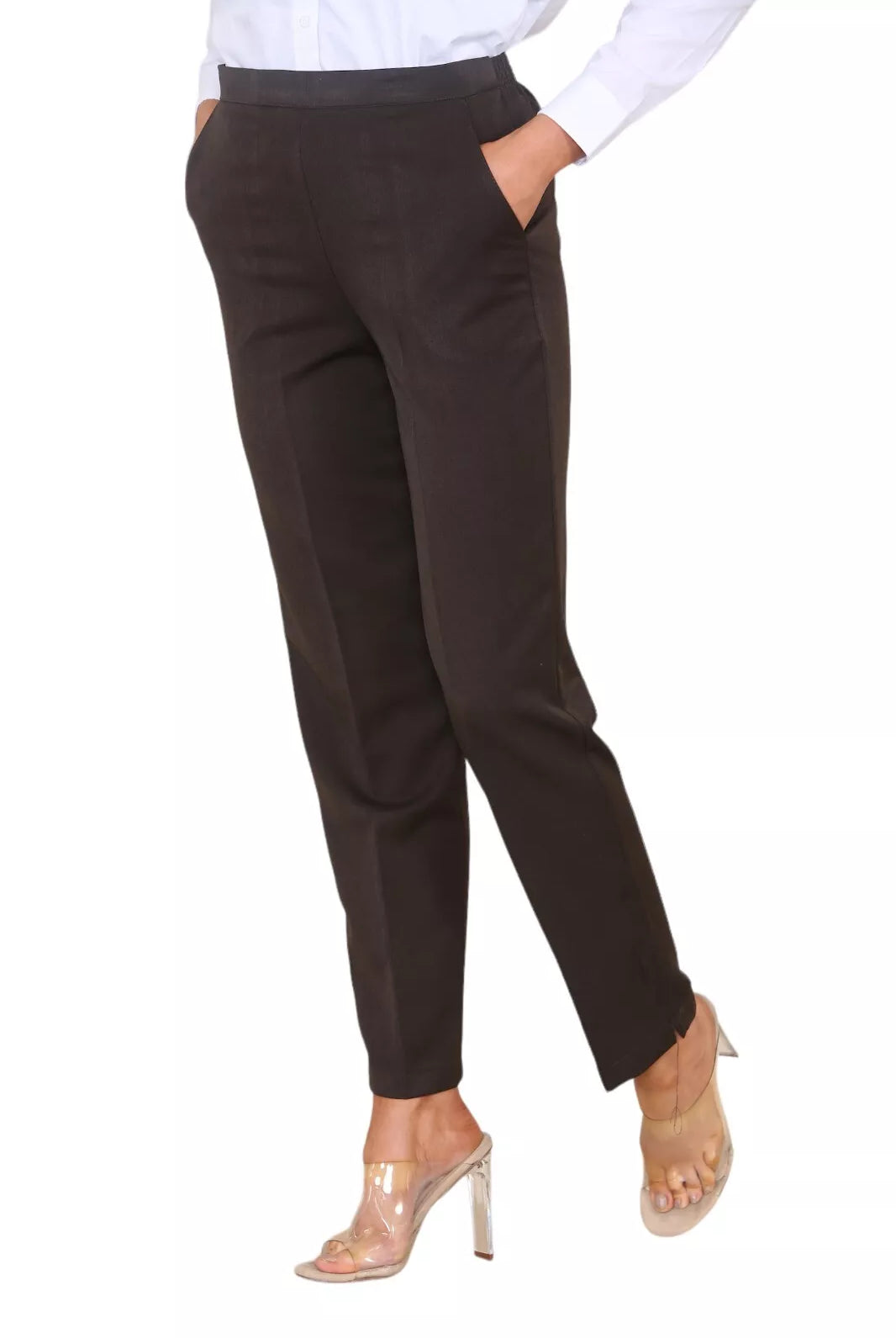 Half Elasticated Pocket Trouser - Brown, Grey, Light Blue Trousers WearAll