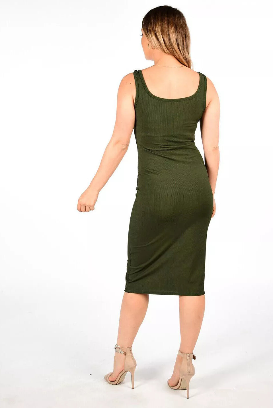 Ribbed Sleeveless Bodycon Midi Dress Dress WearAll