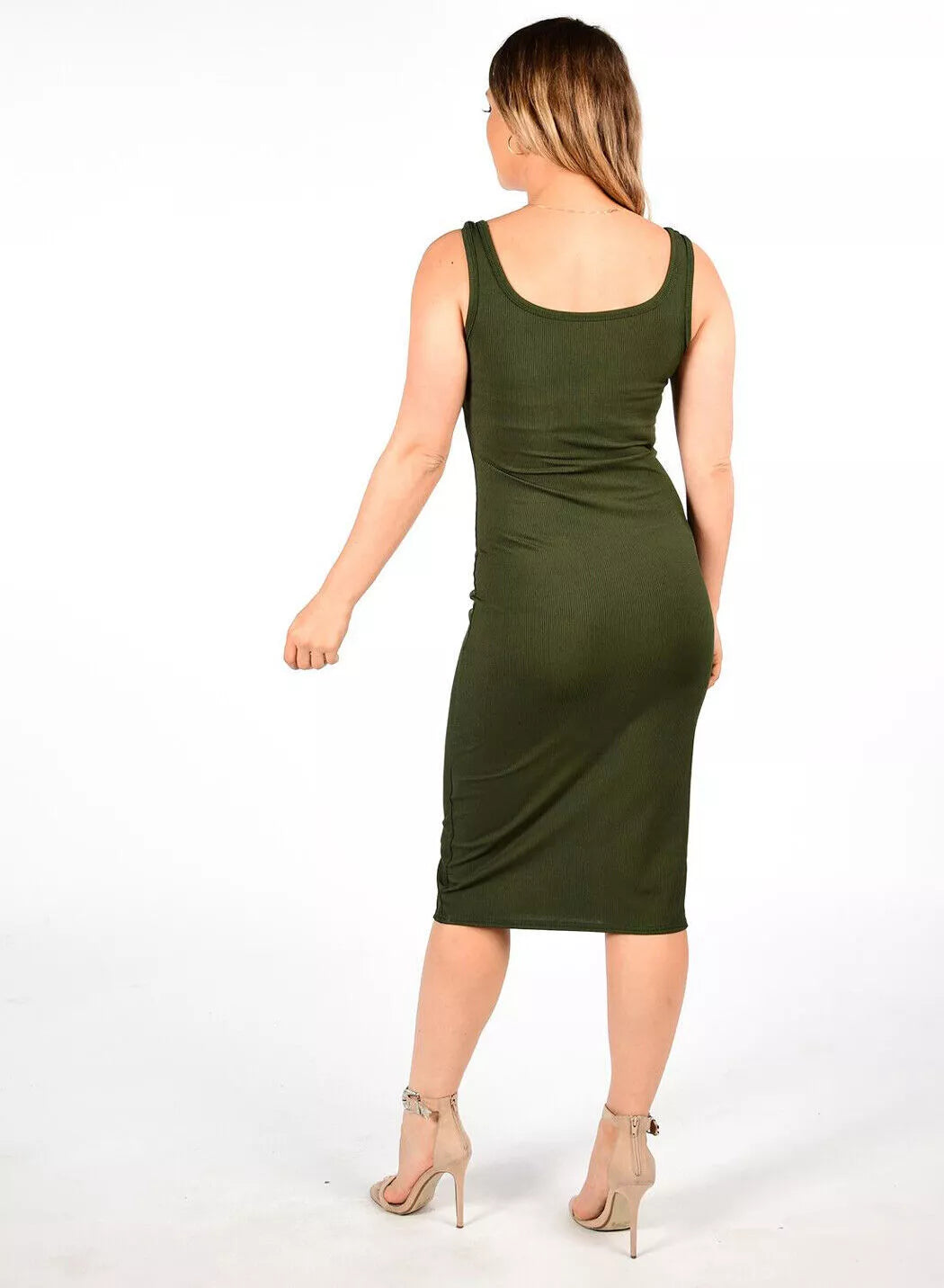 Ribbed Sleeveless Bodycon Midi Dress Dress WearAll