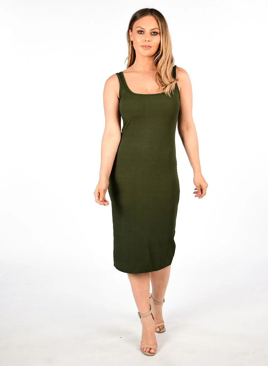 Ribbed Sleeveless Bodycon Midi Dress Dress WearAll