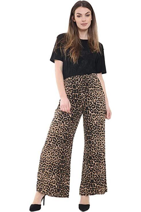 Leopard Print Palazzo Trouser Palazzo WearAll Brown 12-14