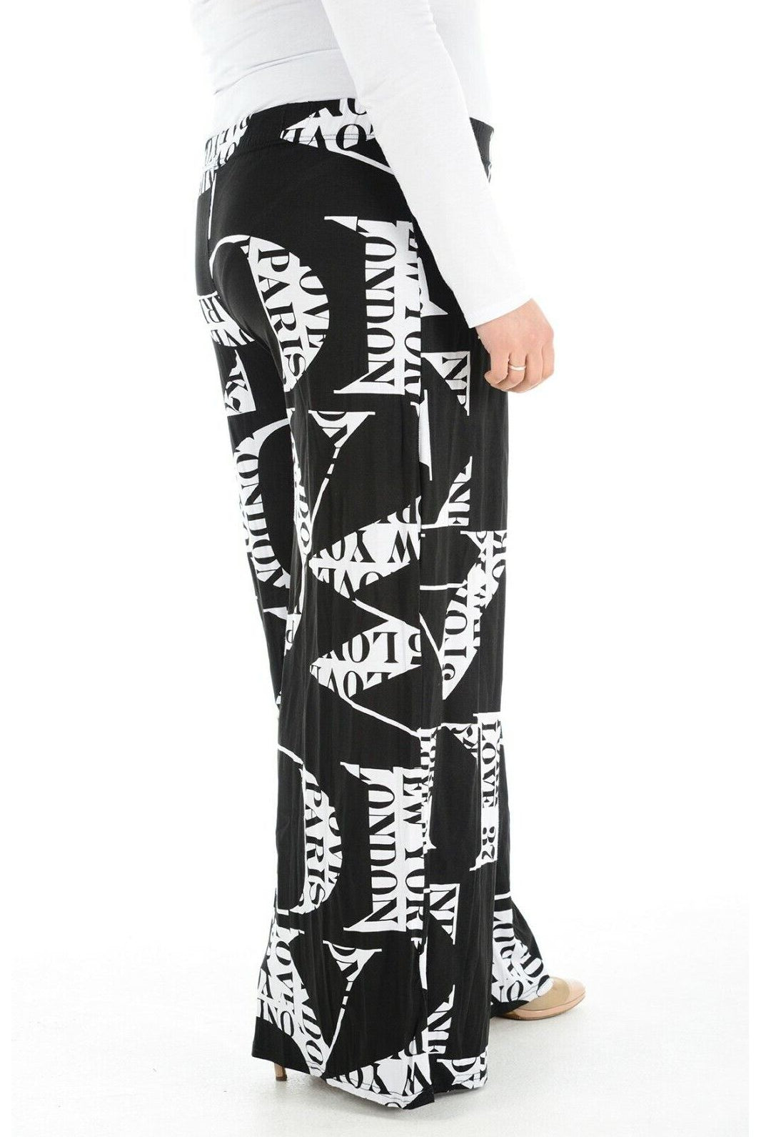 Plus Size Letters Print Palazzo Trouser Palazzo WearAll