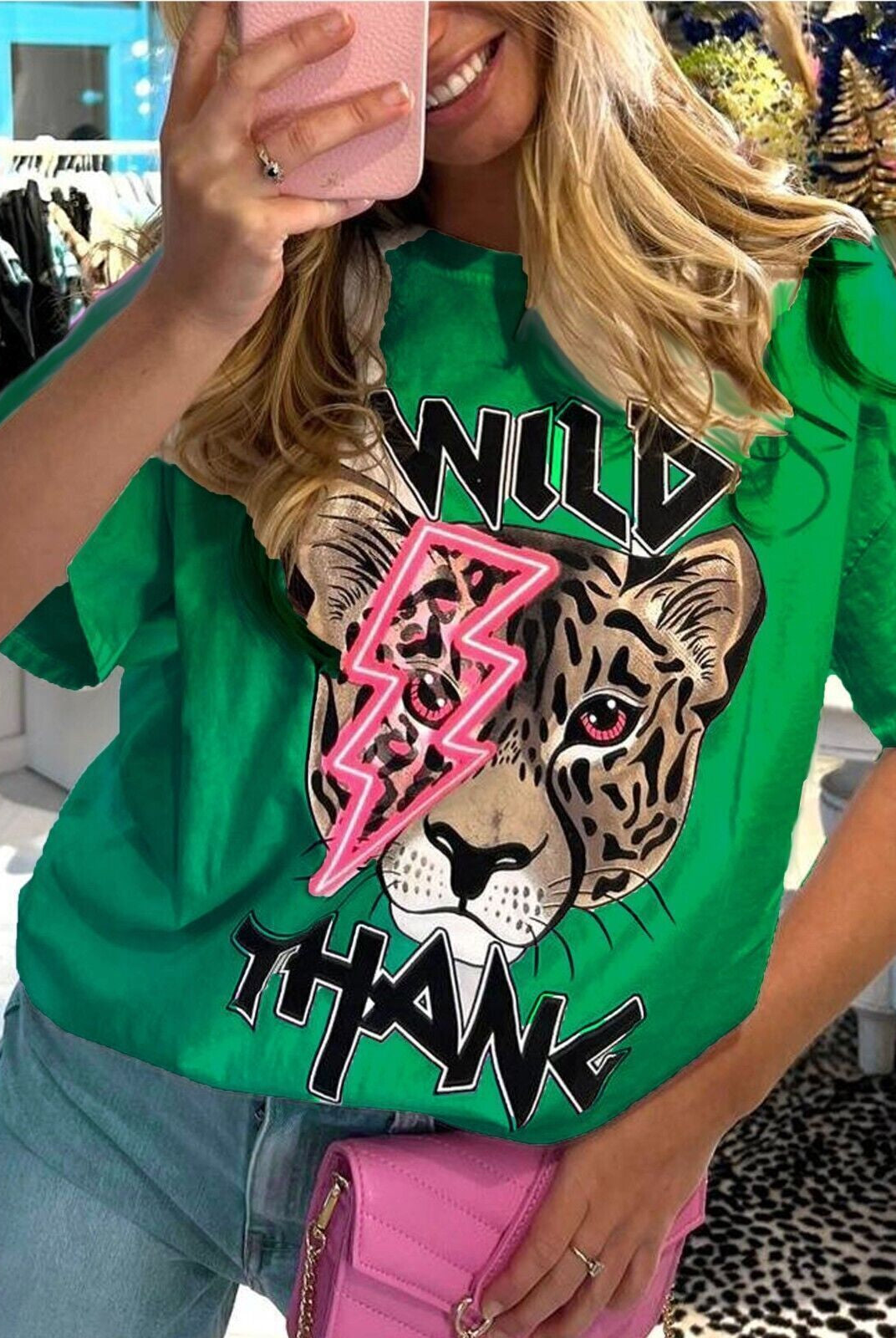 Tiger Print T-Shirt WearAll Jade Green 16-18
