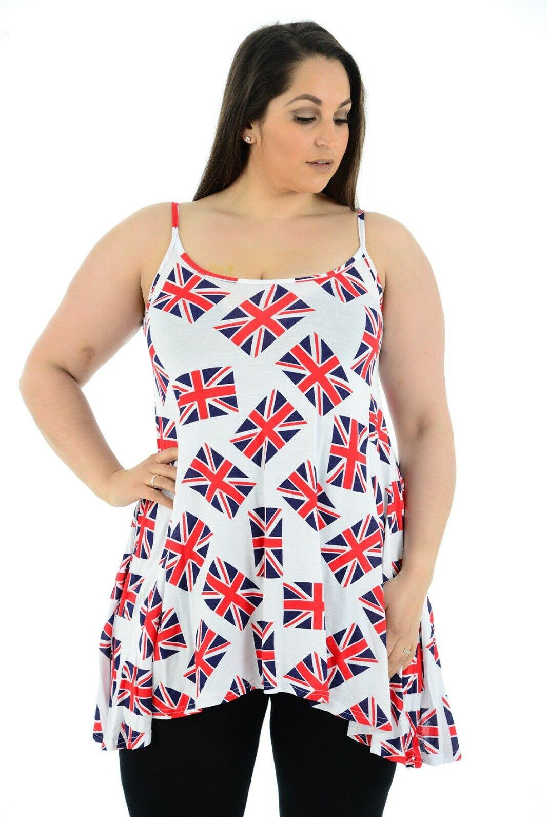 Plus Size Union Jack Flag Print Swing Top Tops WearAll