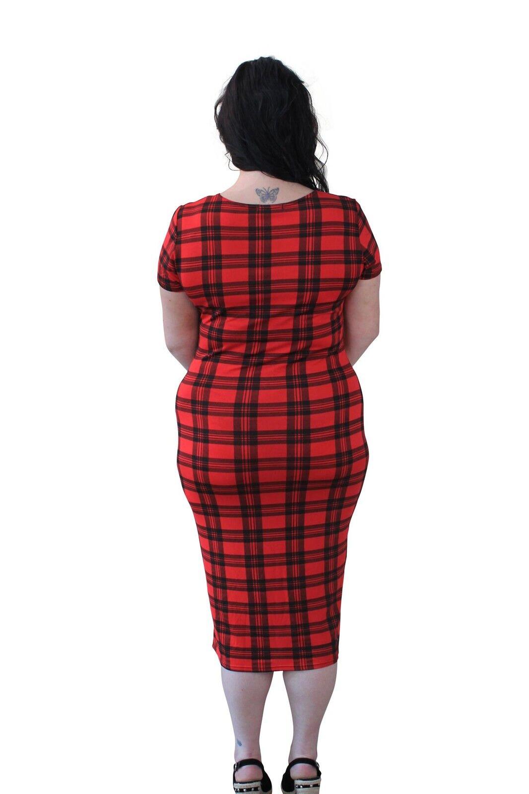 Red Tartan Checked Midi Dress Dress WearAll