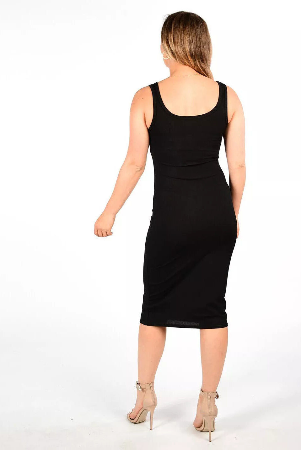 Ribbed Sleeveless Bodycon Midi Dress Dress WearAll