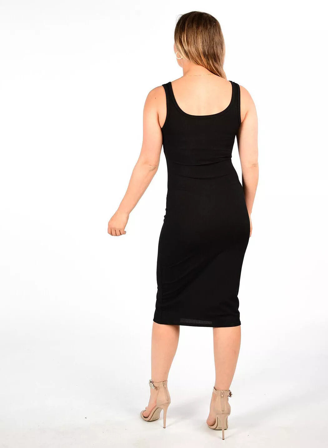 Ribbed Sleeveless Bodycon Midi Dress Dress WearAll
