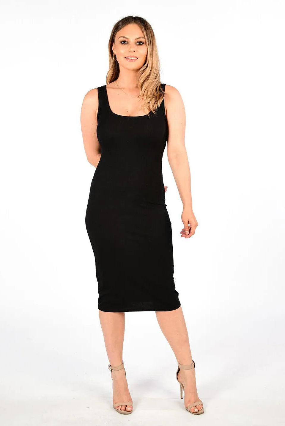 Ribbed Sleeveless Bodycon Midi Dress Dress WearAll