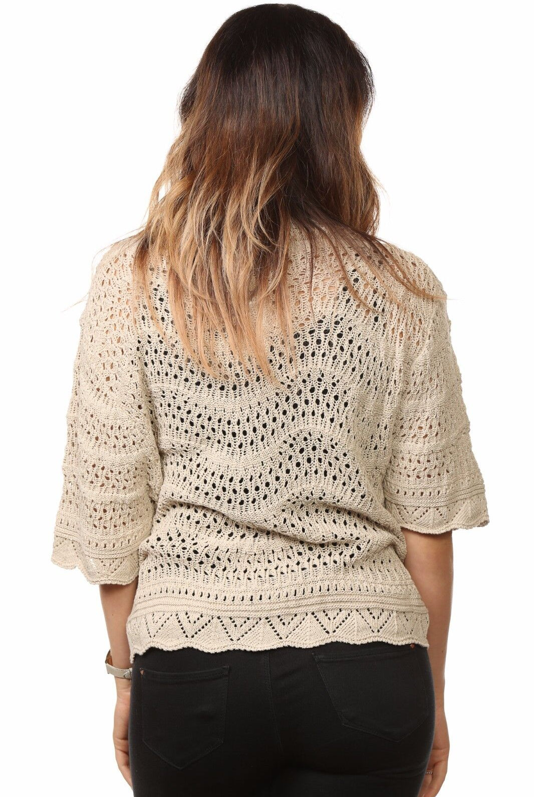 Plus Size Crochet Knitted Open Tied Cardigan Knitted Cardigan WearAll