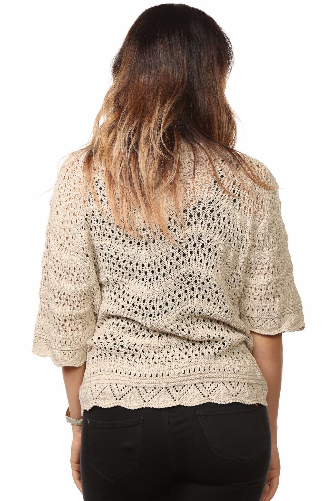 Plus Size Crochet Knitted Open Tied Cardigan Knitted Cardigan WearAll