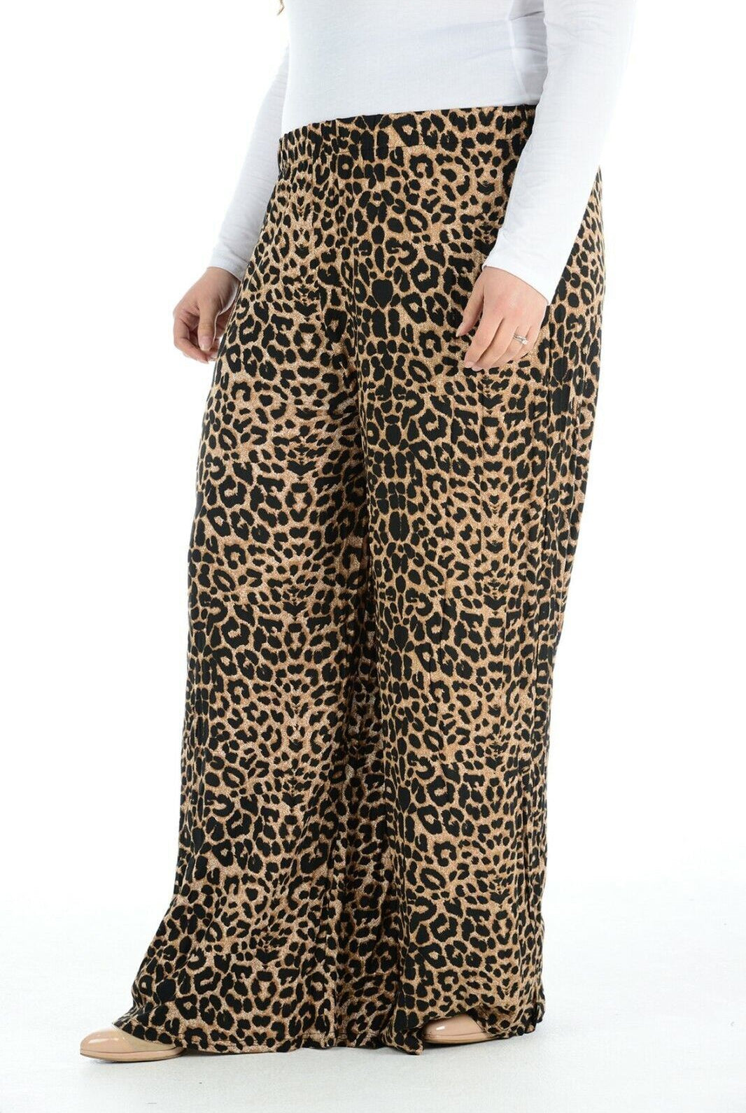 Plus Size Leopard Print Palazzo Trouser Palazzo WearAll