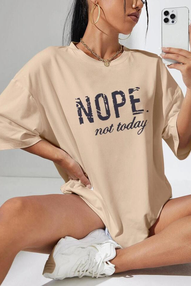 Nope T-Shirt Clothing WearAll Beige 8-10