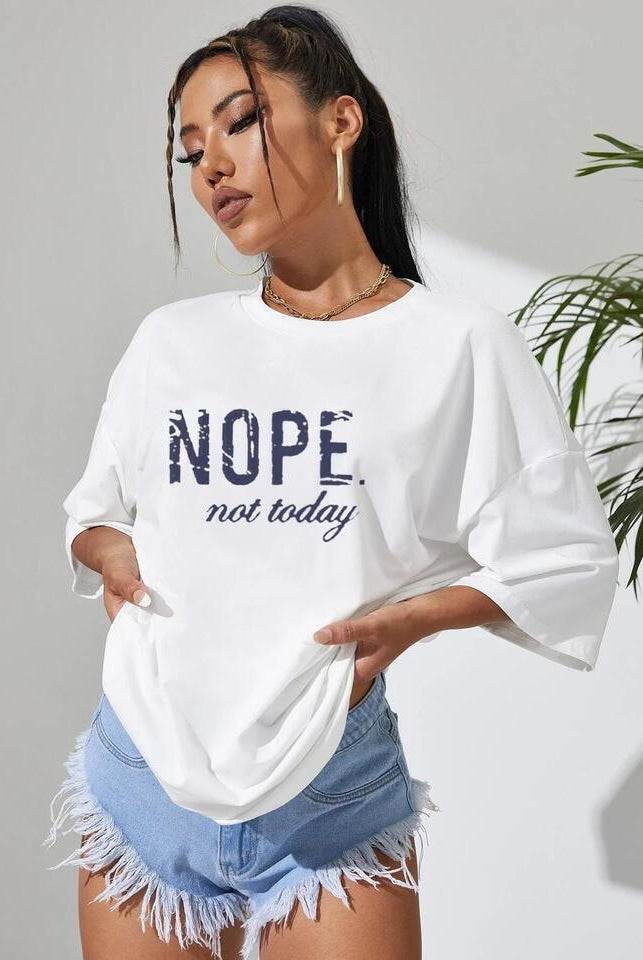 Nope T-Shirt Clothing WearAll White 8-10