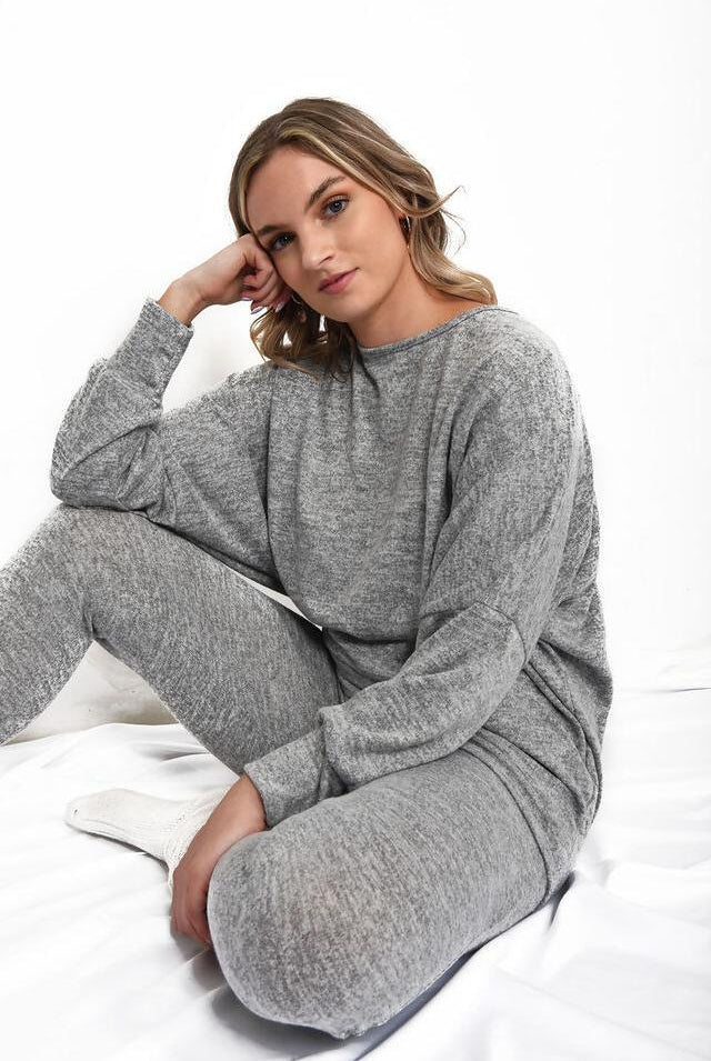 Dip Hem Top And Joggers Loungewear Tops WearAll
