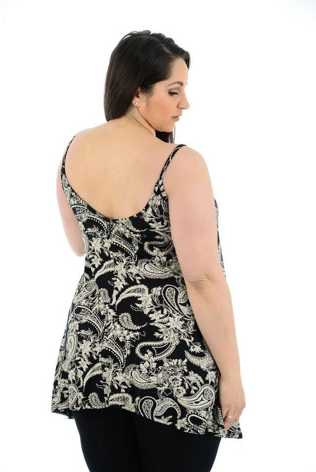 Plus Size Abstract Animal Paisley Print Vest Top Tops WearAll