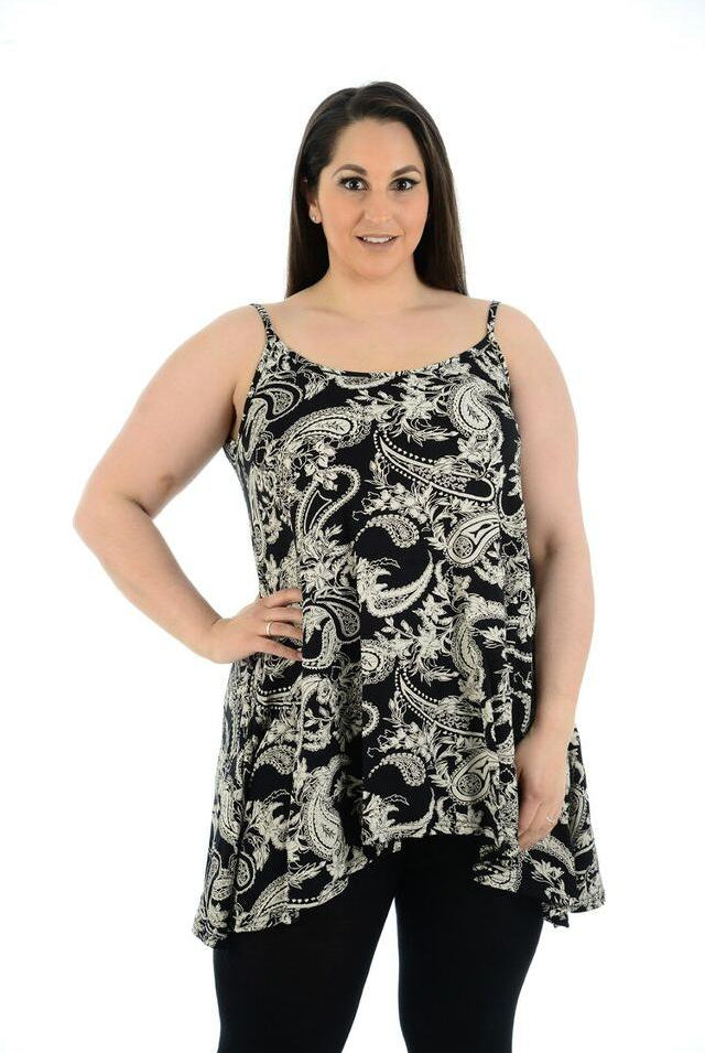 Plus Size Abstract Animal Paisley Print Vest Top Tops WearAll