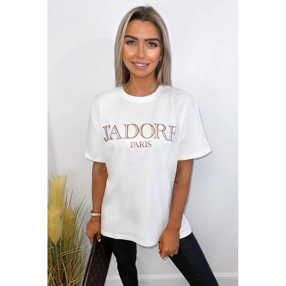 J'adore T-Shirt WearAll White 16-18
