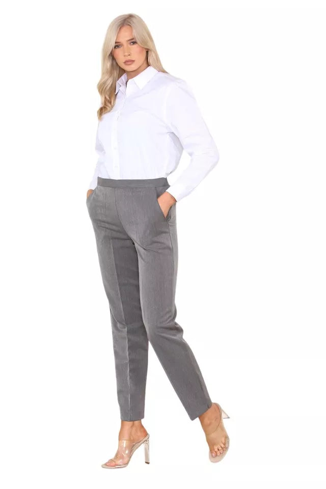 Half Elasticated Pocket Trouser Trousers WearAll Dark Grey 8 25
