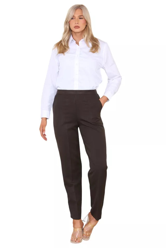 Half Elasticated Pocket Trouser - Brown, Grey, Light Blue Trousers WearAll