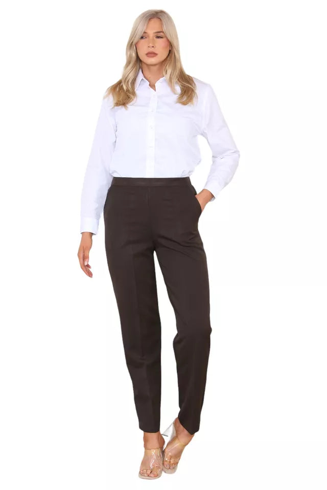 Half Elasticated Pocket Trouser - Brown, Grey, Light Blue Trousers WearAll