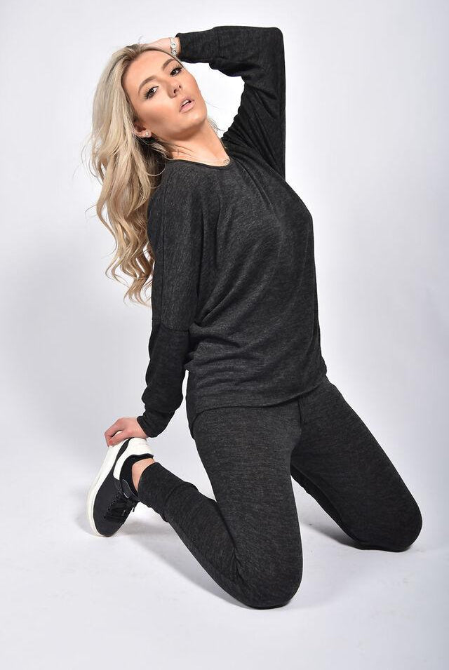 Dip Hem Top And Joggers Loungewear Tops WearAll
