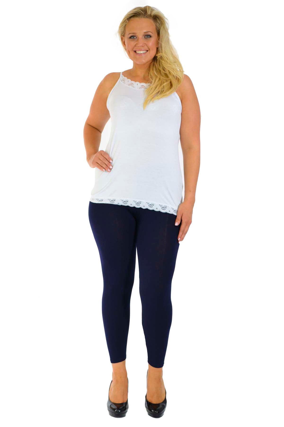 Plus Size Plain Long Leggings Leggings WearAll