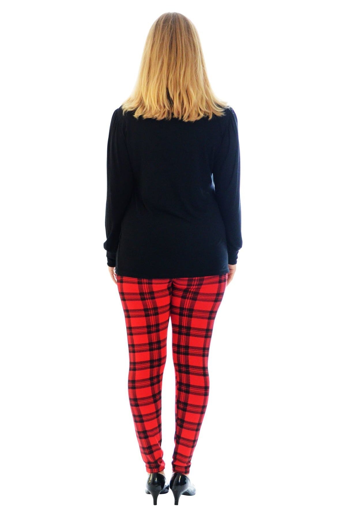 Plus Size Tartan Check Print Long Leggings Leggings WearAll