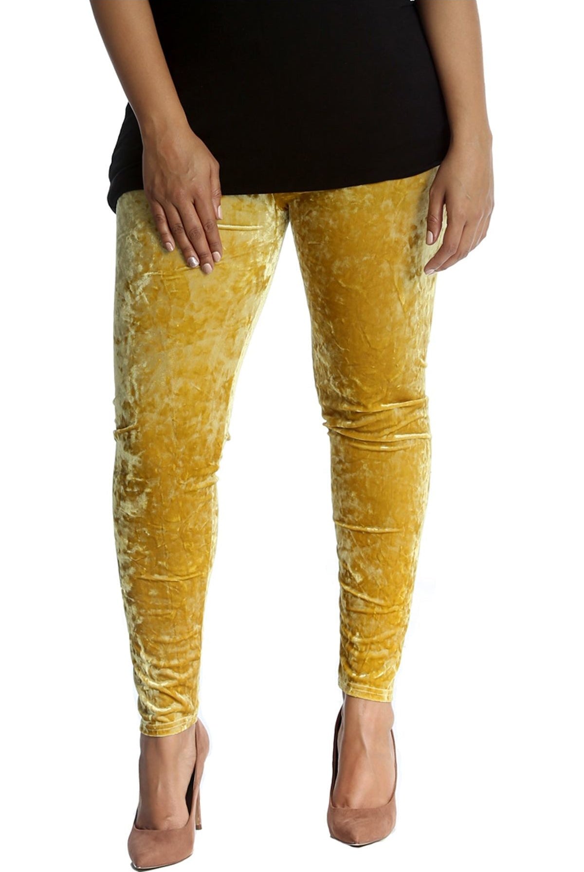 Plus Size Full Length Velvet Leggings Leggings WearAll