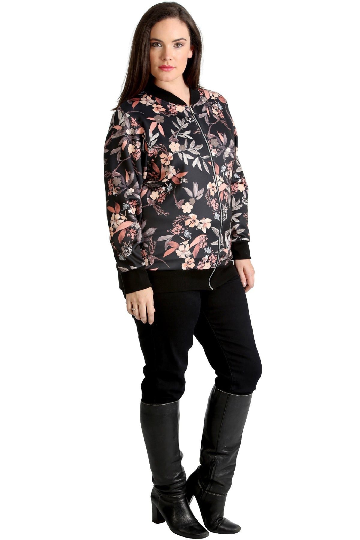 Floral Leaf Bomber Jacket Print Jacket WearAll