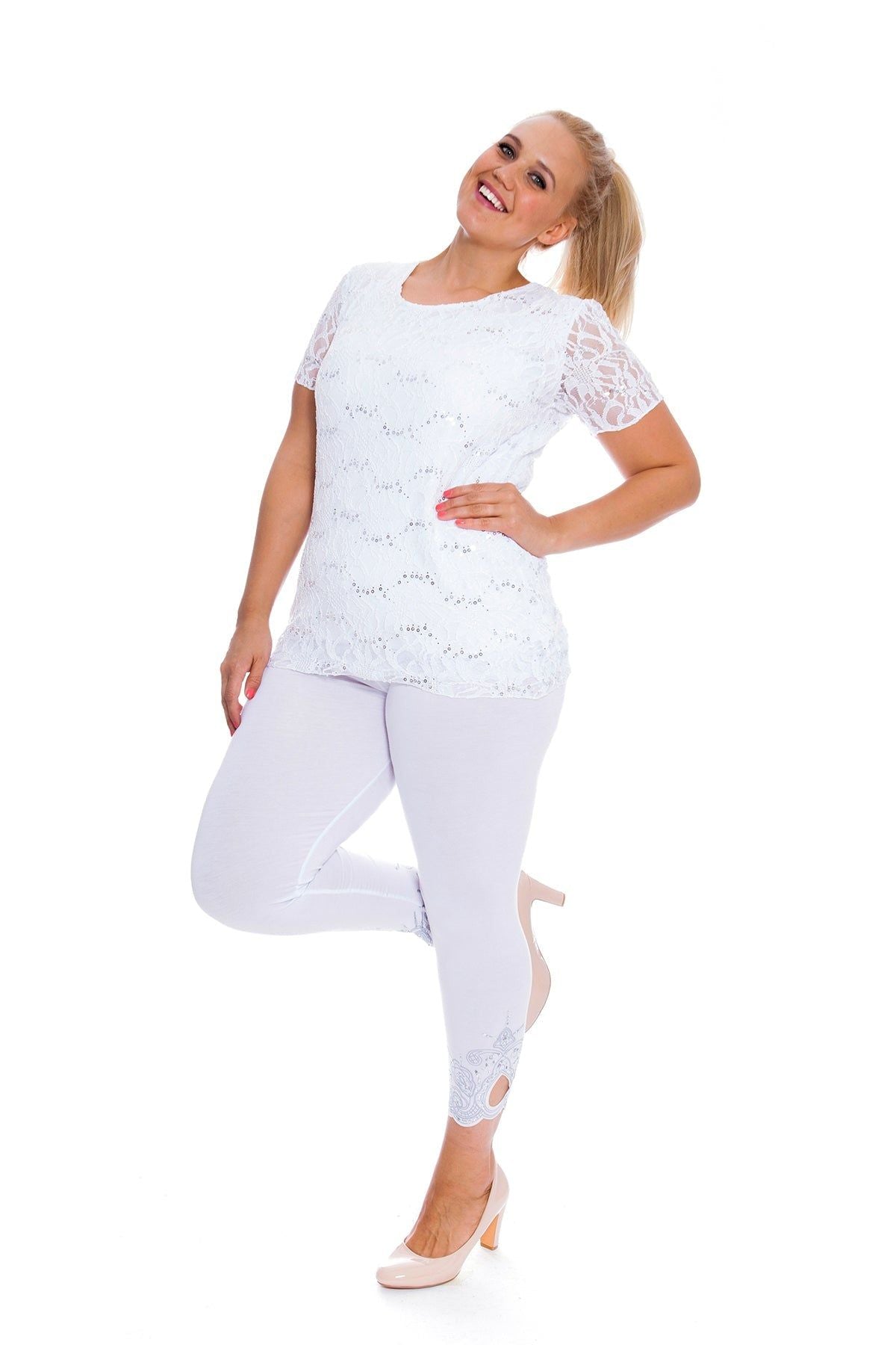 Plus Size Lace Sequin Lined Top Tops WearAll