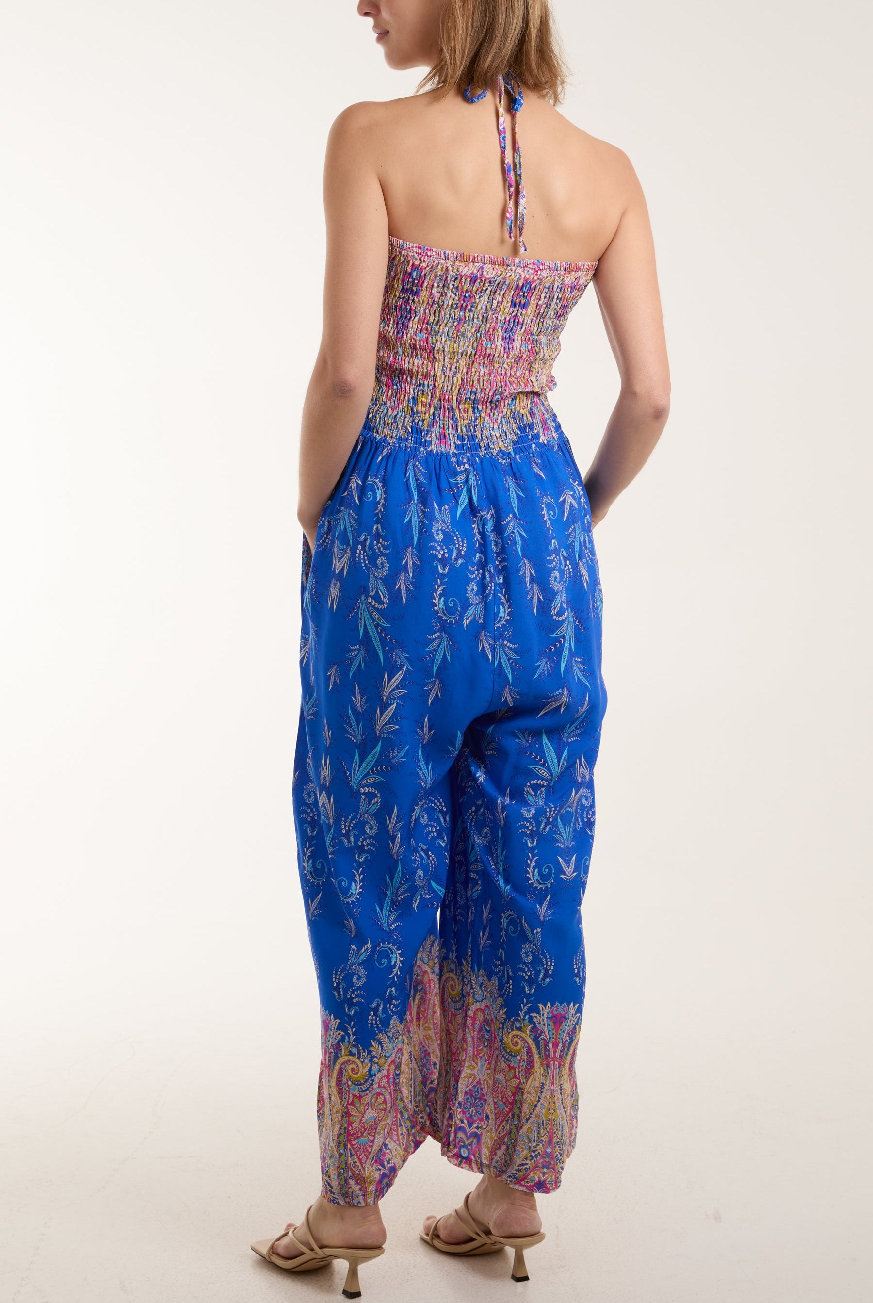 Floral Shirred Bandeau Jumpsuit Jumpsuits WearAll