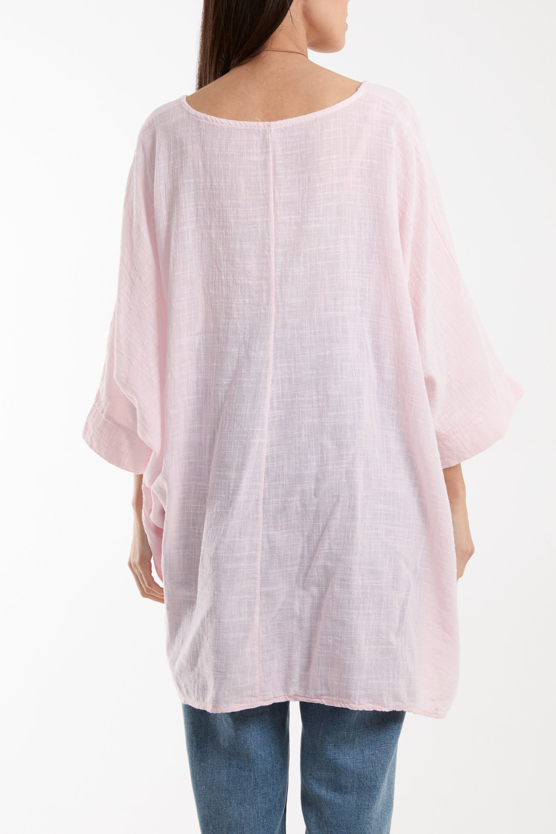 Cotton Mix Necklace Pockets Top Tops WearAll