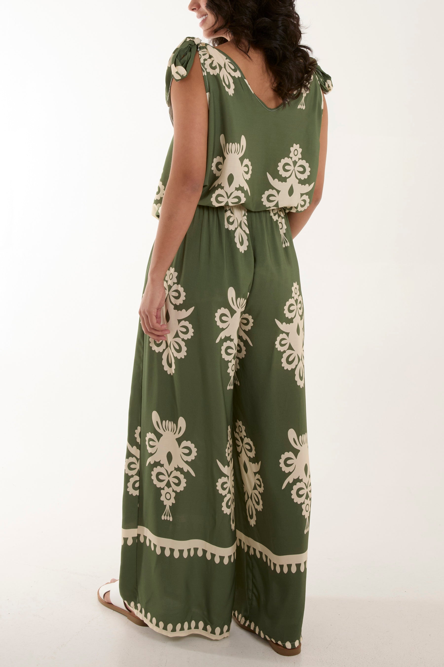 Tie Shoulder Vest & Trouser Printed Co-Ord Sets WearAll