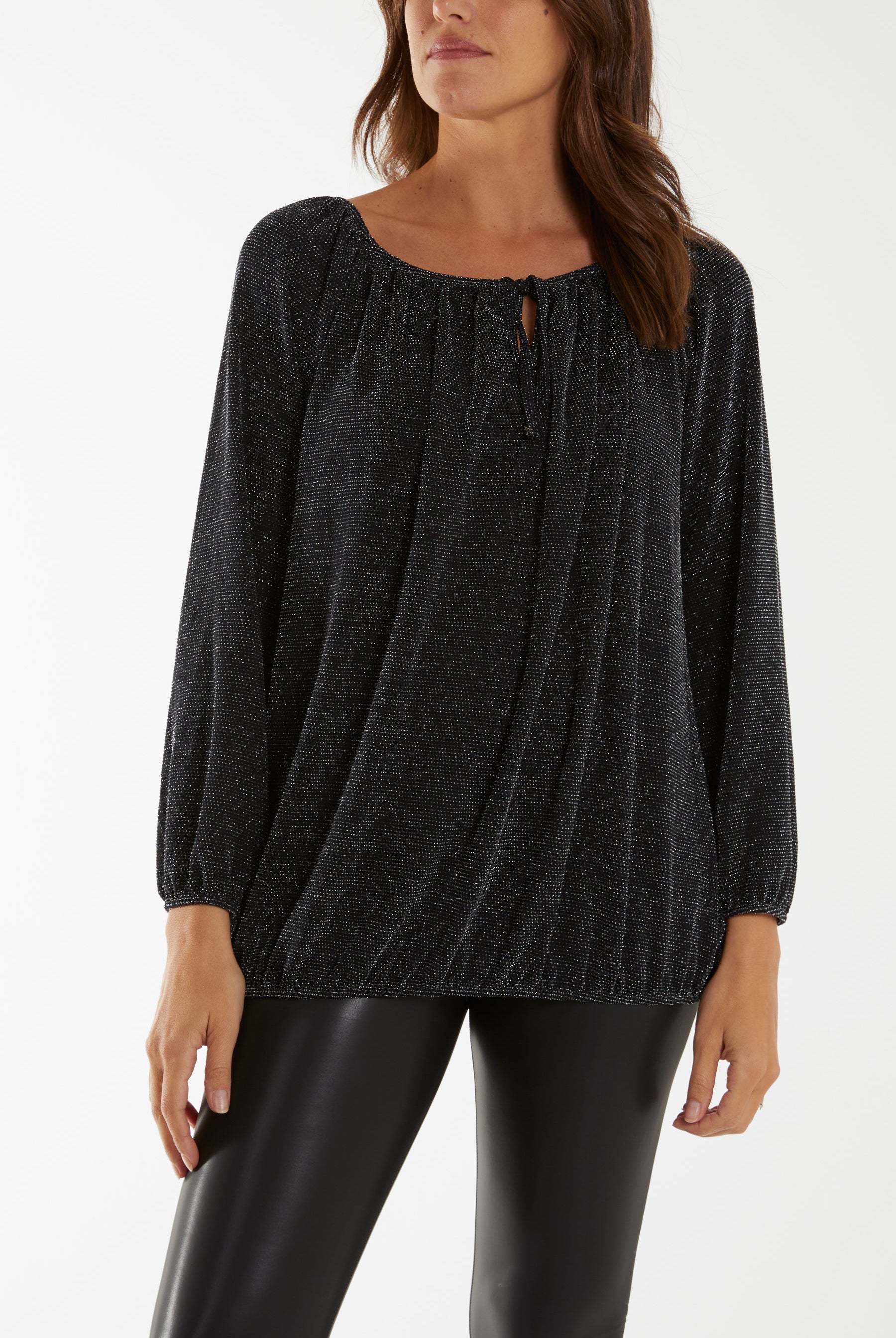 Glitter Bow Blouse Blouses WearAll