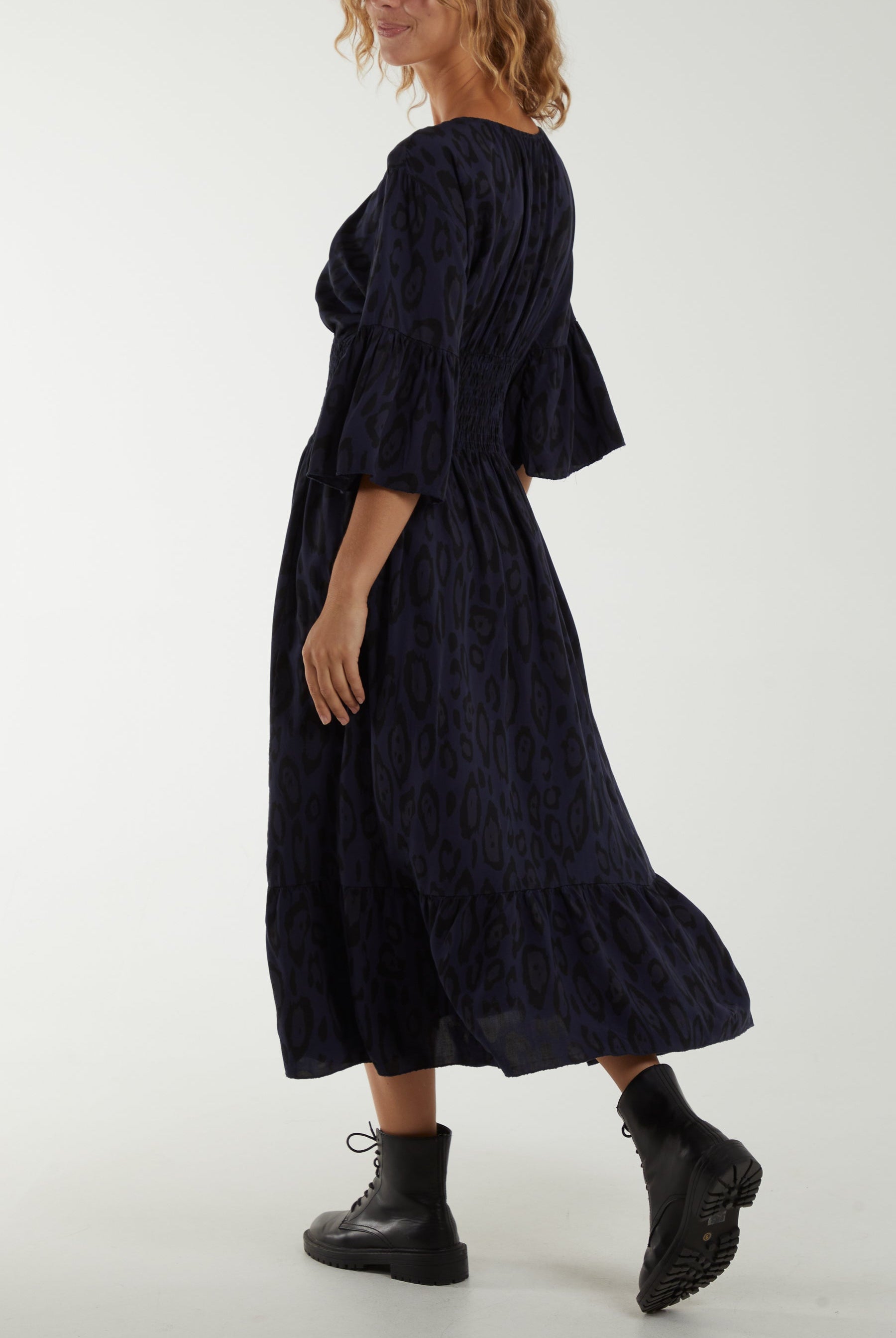 Leopard Shirred Bodice Maxi Dress Dresses WearAll