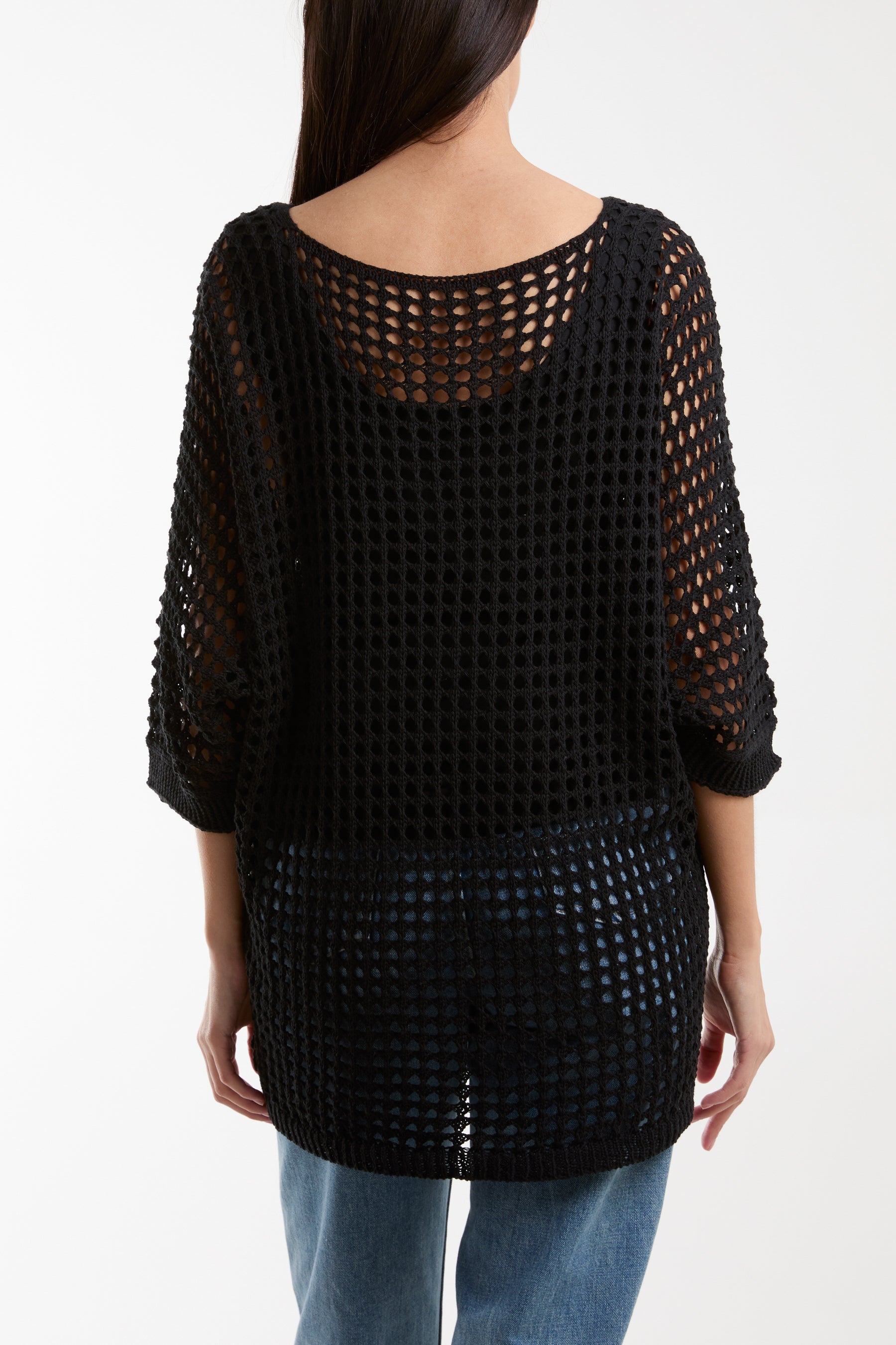 V-Neck Daisy Crochet Top Jumpers WearAll