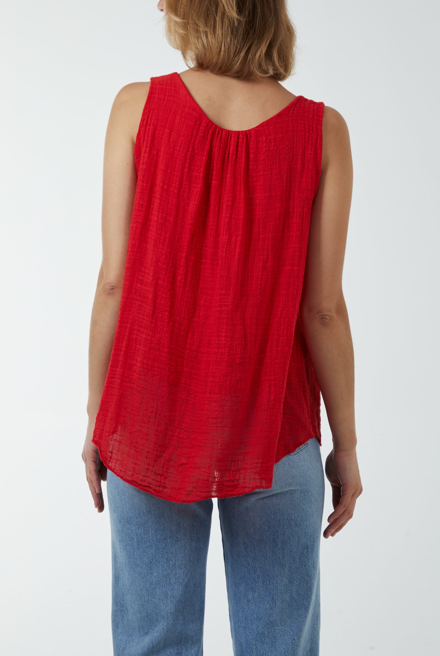 Double Layer Scoop Neck Necklace Vest TOPMF2 WearAll