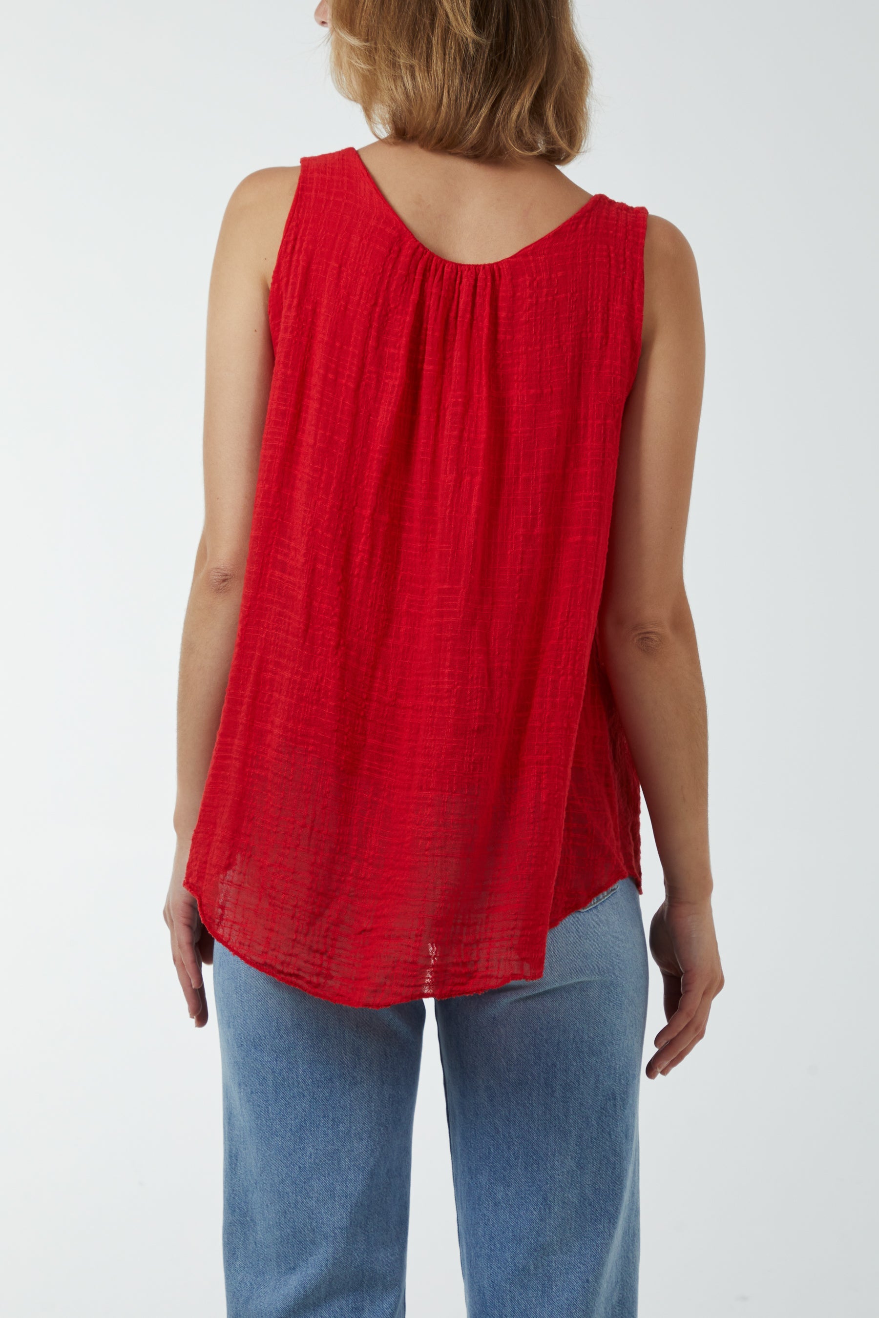 Double Layer Scoop Neck Necklace Vest TOPMF2 WearAll